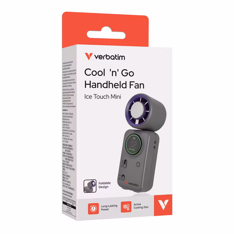 Verbatim Cool 'n' Go Ice Touch Mini Handhållen Fläkt Purple/Grey