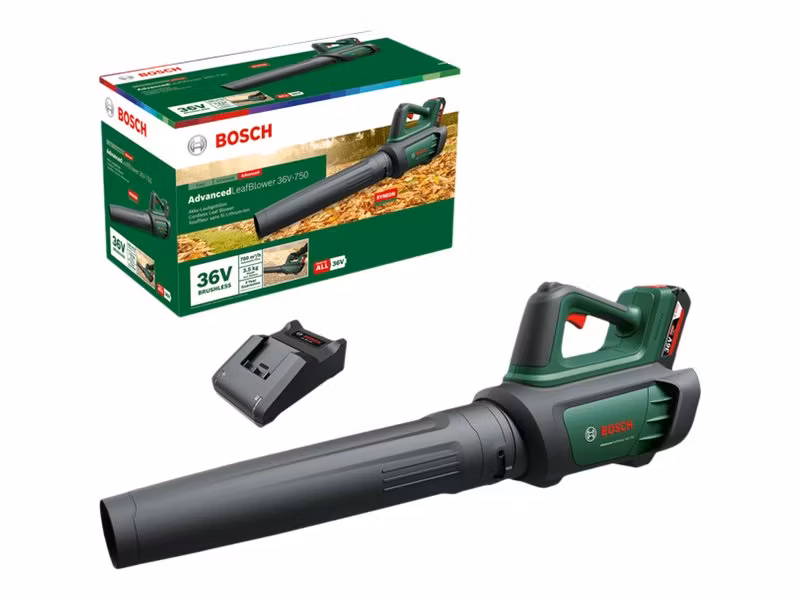 Bosch Avancerad Lövblås 36V-750 sladdlös inklusive laddare 750 m³/h 100-200 km/h