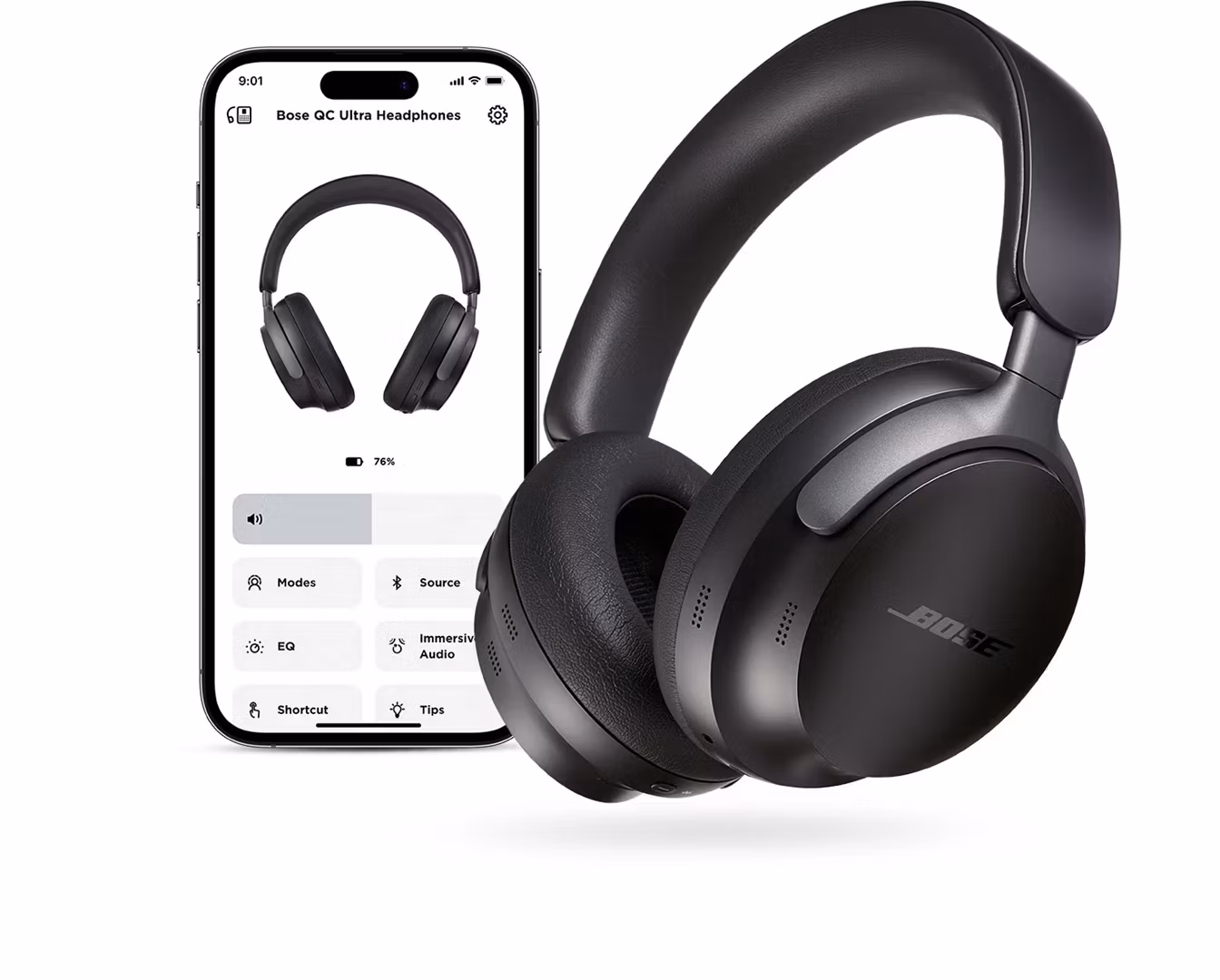 Bose QuietComfort Ultra trådlösa brusreducerande hörlurar svart