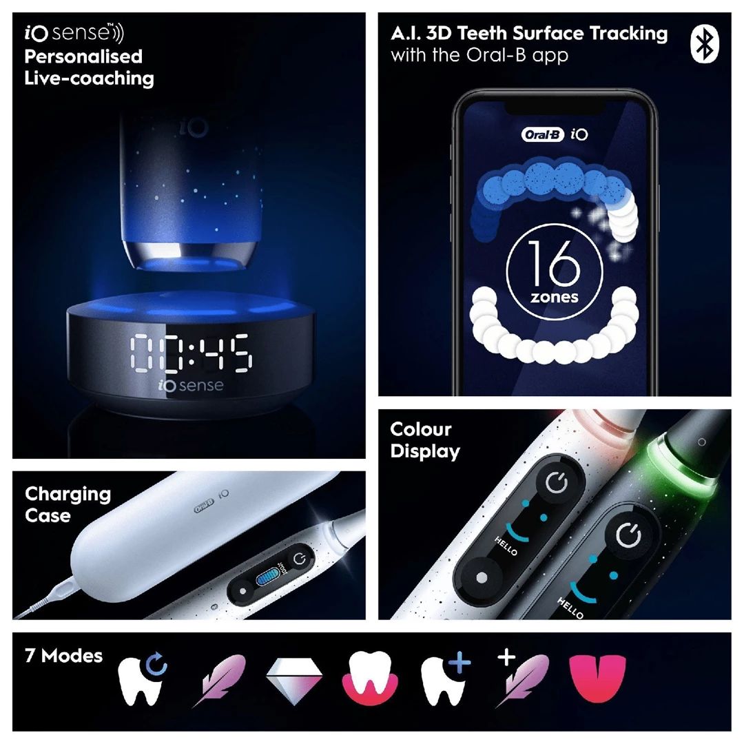 Oral-B iO Series 10 Cosmic Black eltandborste med AI-teknik