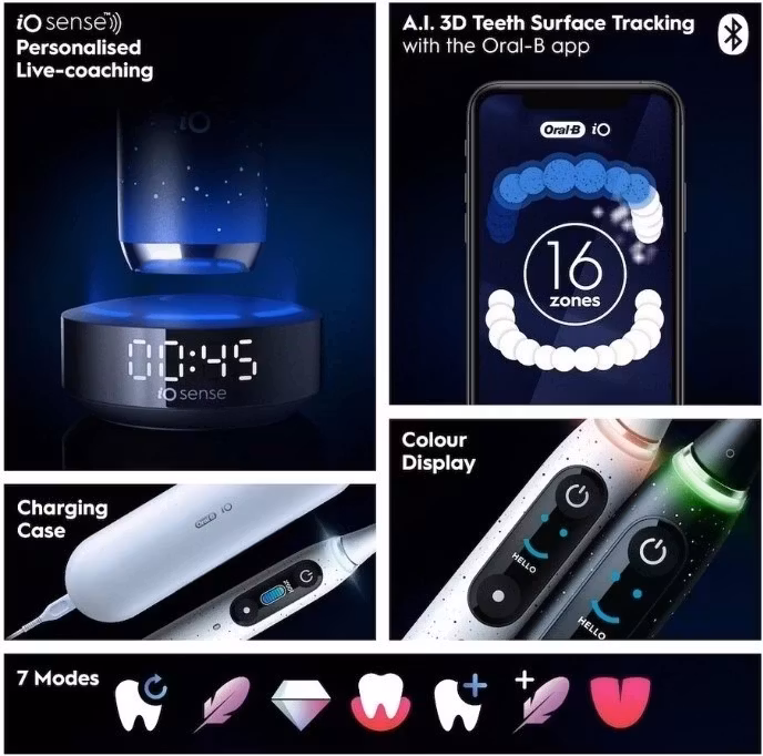 Oral-B iO Series 10 stardust vit eltandborste med AI-teknik