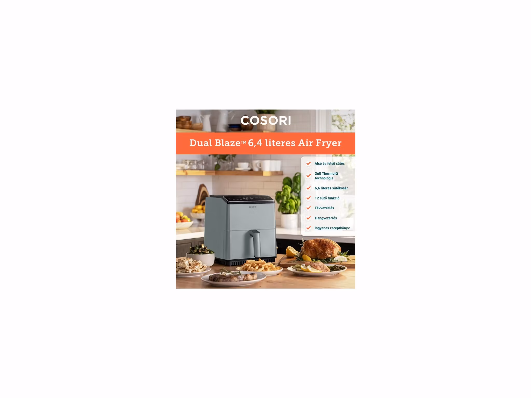 Cosori Dual Blaze CAF-P583S-AEUR Airfryer 1.7kW Ljusgrå