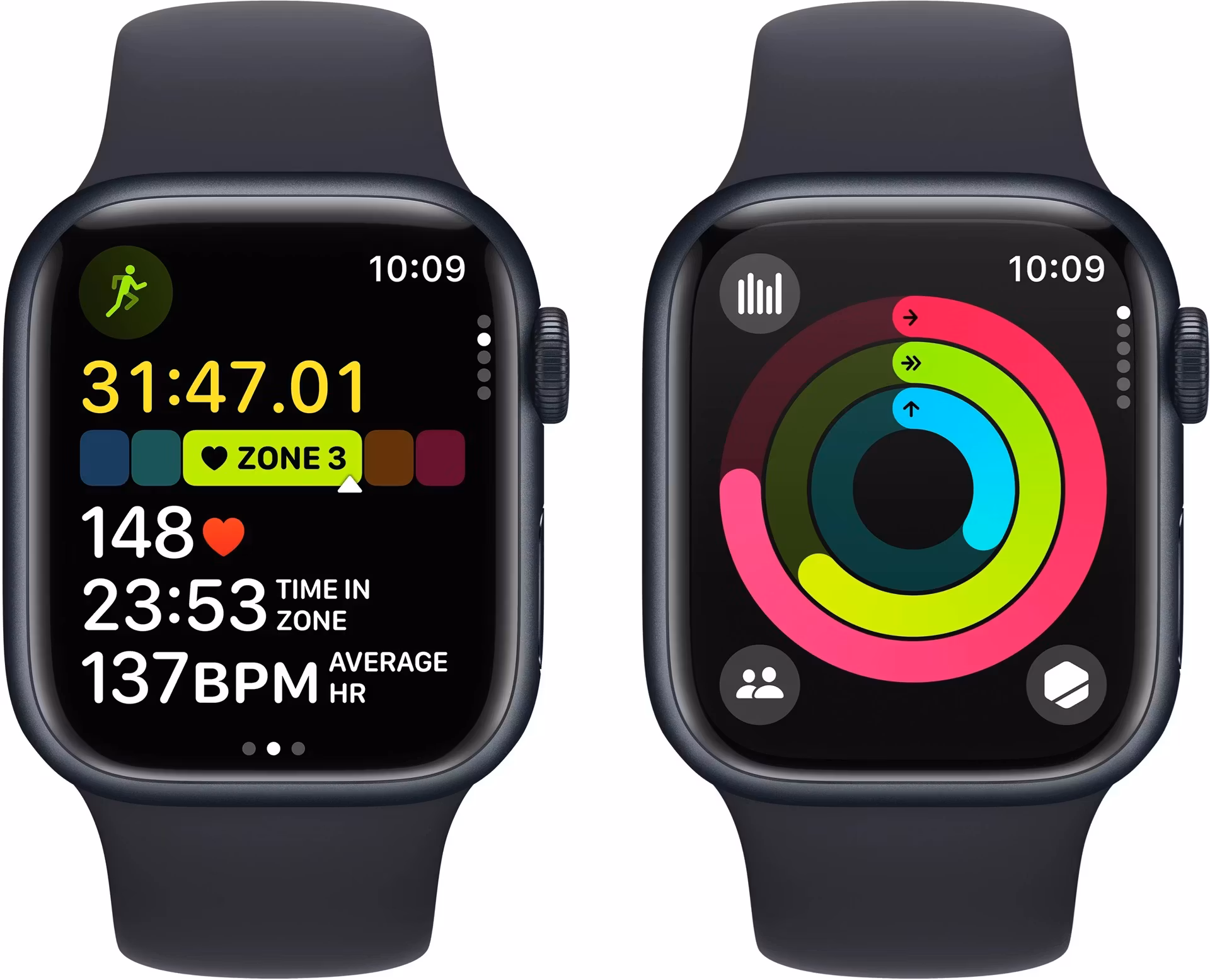 Apple Watch Series 9 GPS 41mm Midnight Aluminium Case med Midnight Sport Band