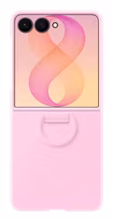 Samsung Galaxy Z Flip8 Silicone Ring Magnet Case silikonskal med ring Pink