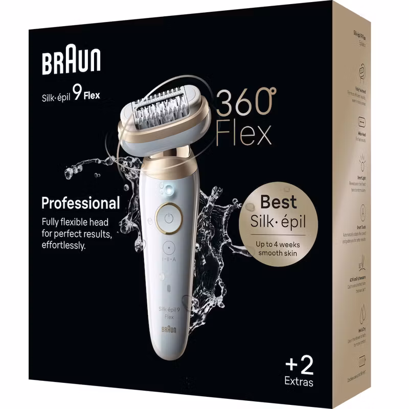 Braun SES9-011 Silk-épil Pro 9 Flex Epilator vit och guld