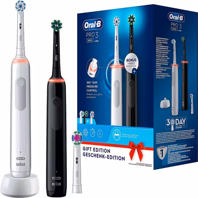 Oral-B PRO 3 3900 Duopack eltandborste svart och vit