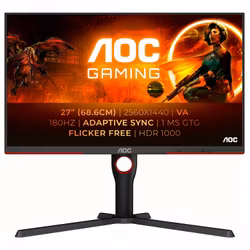 AOC Gaming Q27G3XMN/BK 27" 2560 x 1440 (2K) HDMI DisplayPort 180Hz Pivotskärm