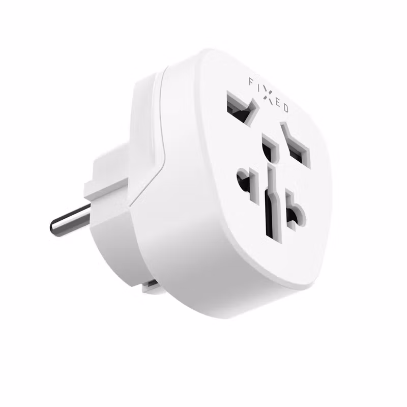 FIXED Reseadapter Schuko EU/Världen Vit