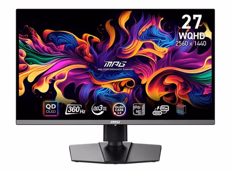 MSI MPG 271QRX QD-OLED 26.5" 2560 x 1440 (2K) HDMI DisplayPort USB-C 360Hz Pivotskärm