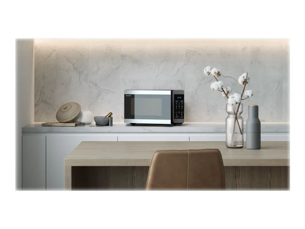 Sharp YC-MG81E-S Mikrovågsugn med grill Silver/svart