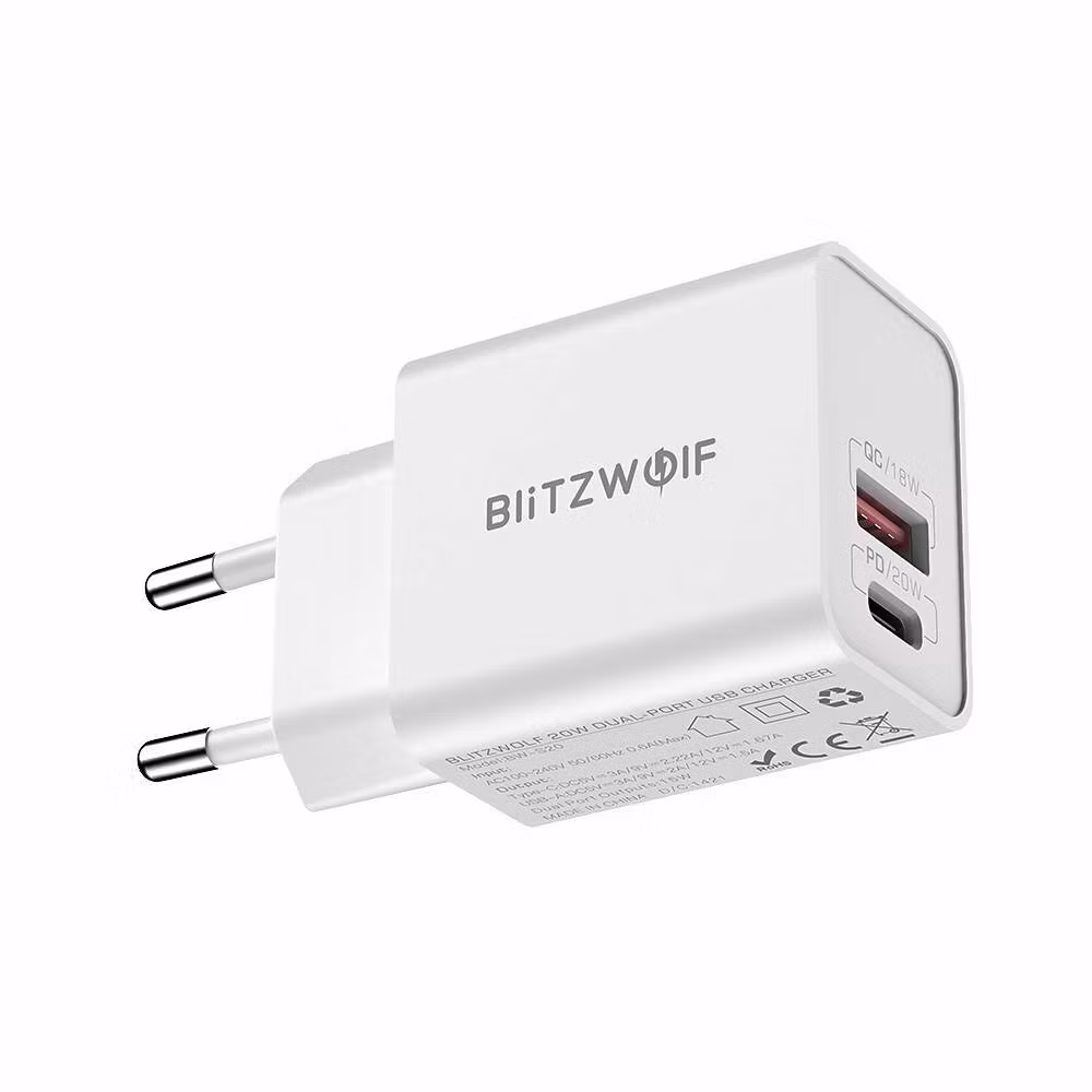 Wall Charger Blitzwolf BW-S20, USB, USB-C, 20W (white)
