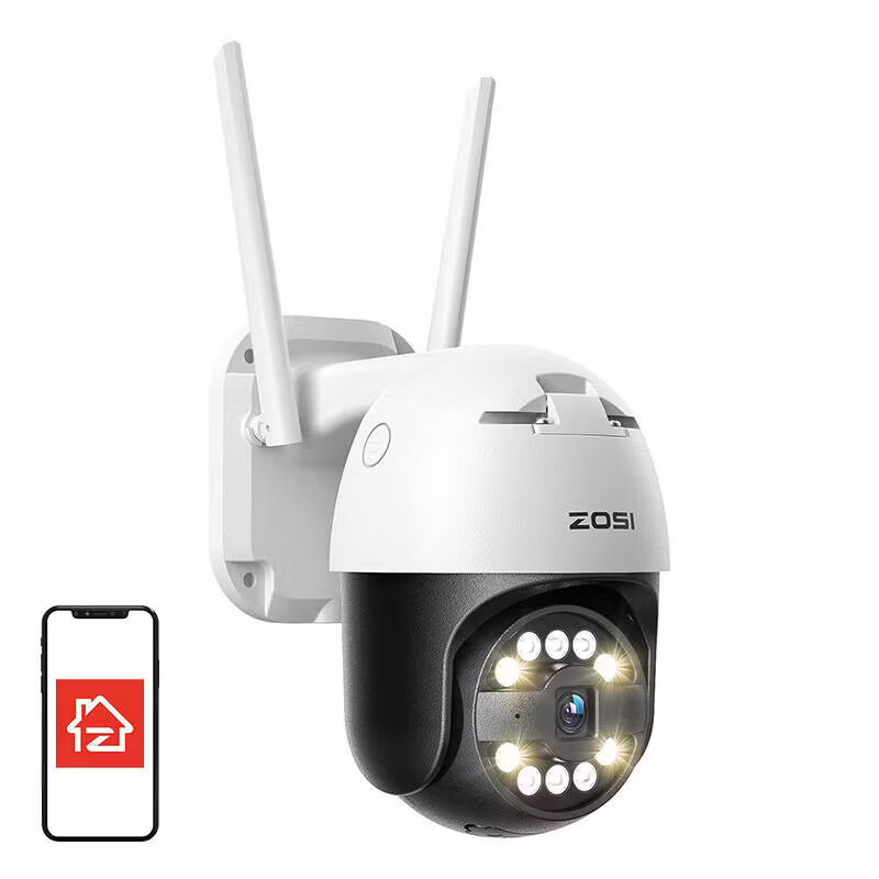 ZOSI C296 WiFi 5MP Pan Tilt IP66 outdoor camera + 32GB microSD card