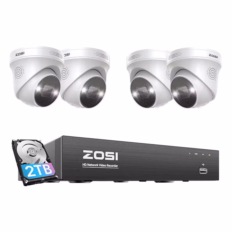 ZOSI IP Camera C225 WiFi 5MP + NVR 8ch + 2TB HDD 4-pack