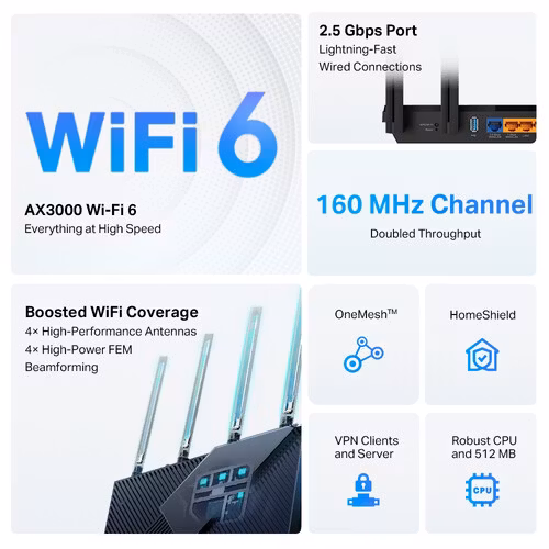 TP-Link Archer AX55 Pro Trådlös router