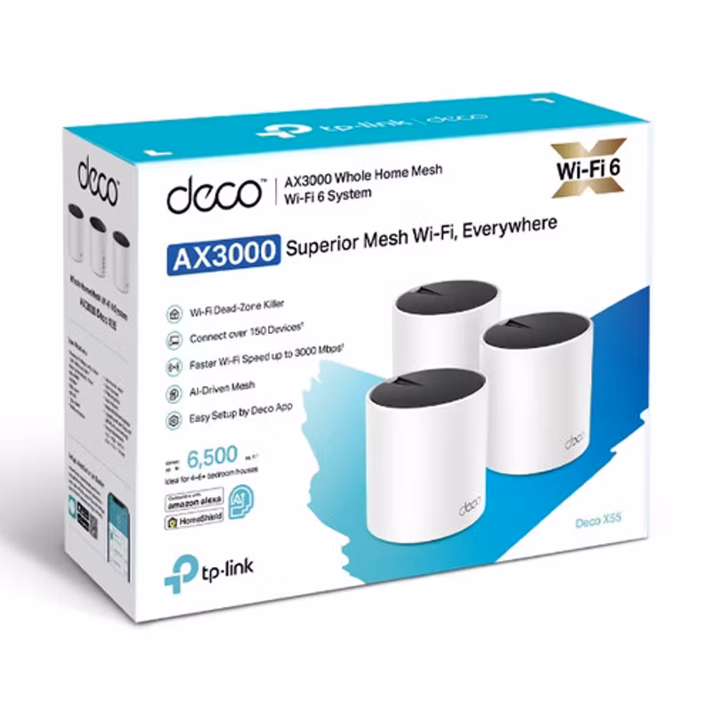 TP-Link Deco X55 AX3000 Meshsystem 3-pack Wi-Fi 6