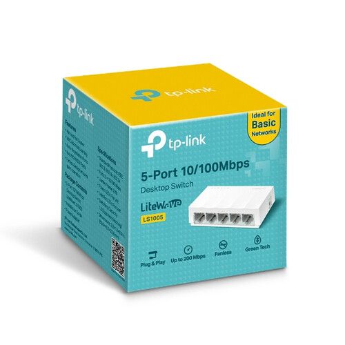 TP-Link LiteWave LS1005 5-Port 10/100Mbps Desktop Network Switch