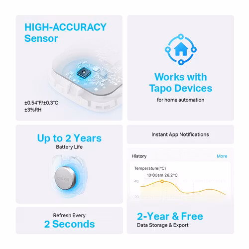 TP-Link Tapo T310 Vatten och luftfuktsensor
