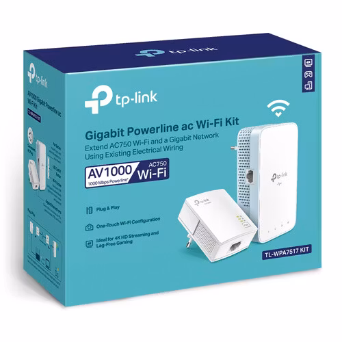 TP-Link TL-WPA7517 KIT PowerLine nätverksadapter 1000 Mbit/s Nätverksansluten (Ethernet) Wi-Fi