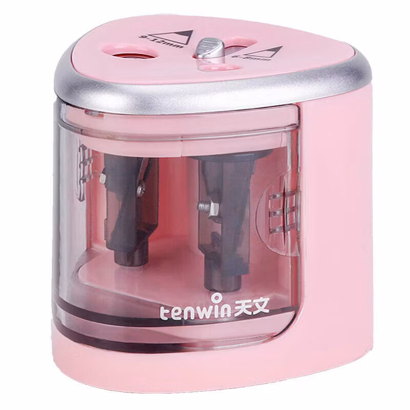 Double Hole Pencil Sharpener Tenwin 8004-3 Battery (pink)