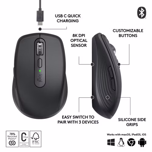 Logitech MX Anywhere 3S Mus Grafit