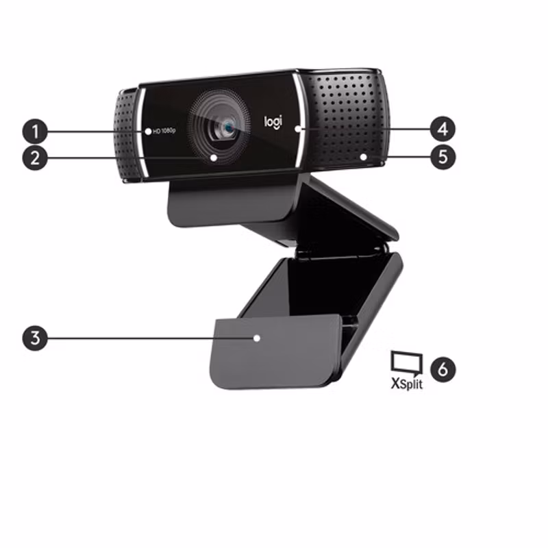 Logitech C922 Pro Stream webbkamera - svart