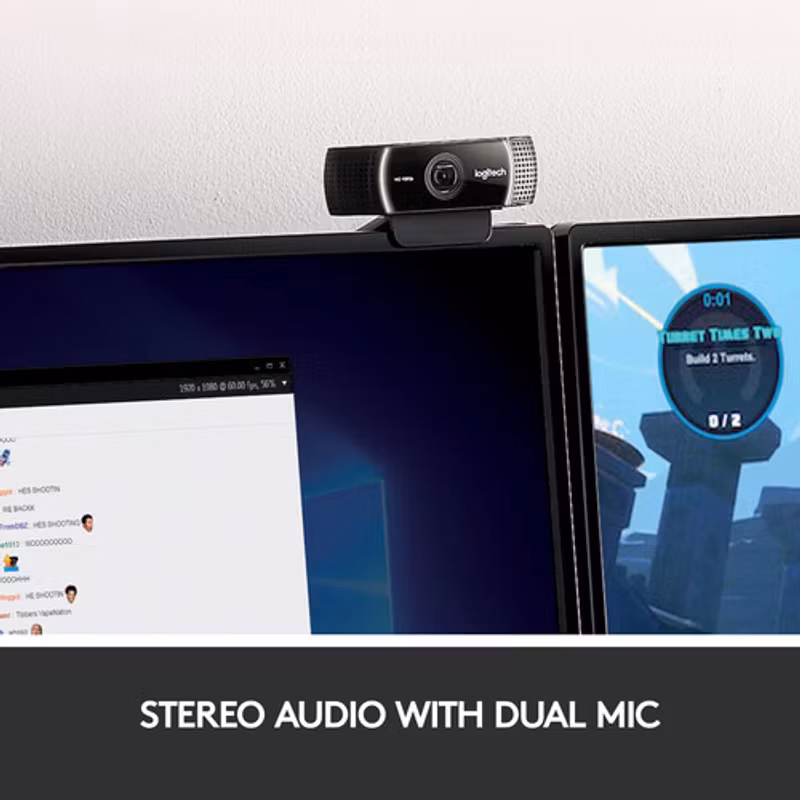 Logitech C922 Pro Stream webbkamera - svart