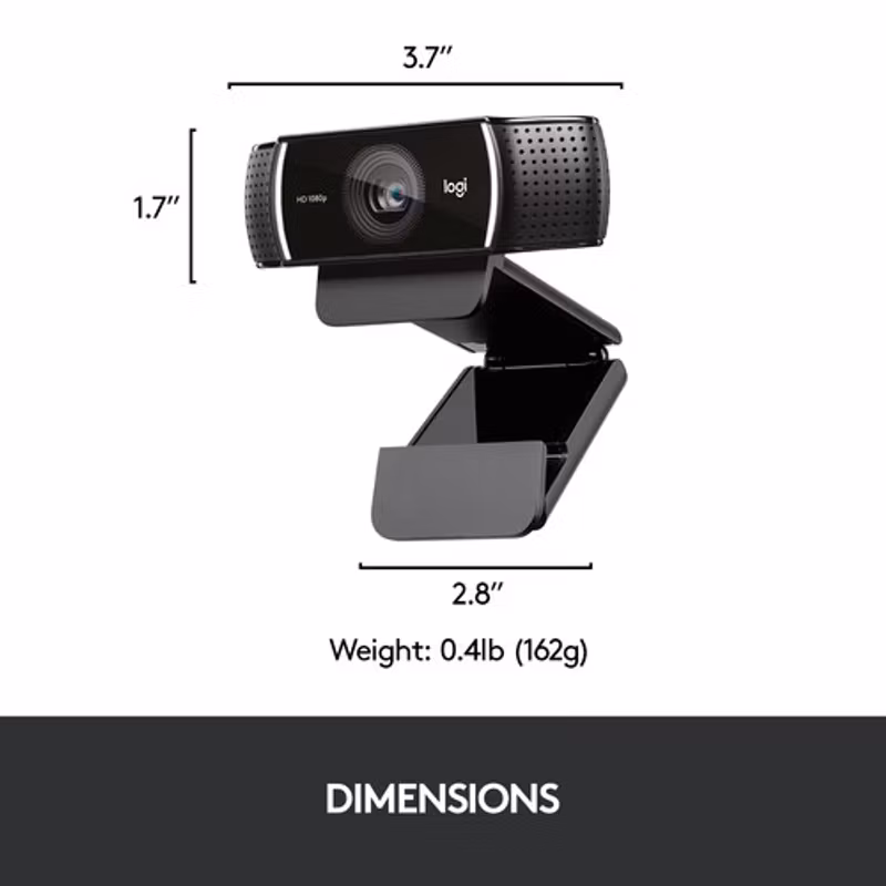 Logitech C922 Pro Stream webbkamera - svart