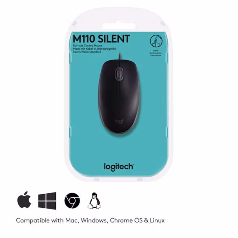 Logitech B110 Silent Mus Svart