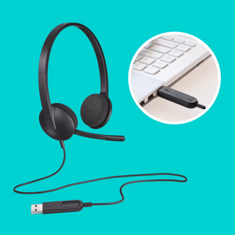 Logitech stereohörlur H340 (svart)