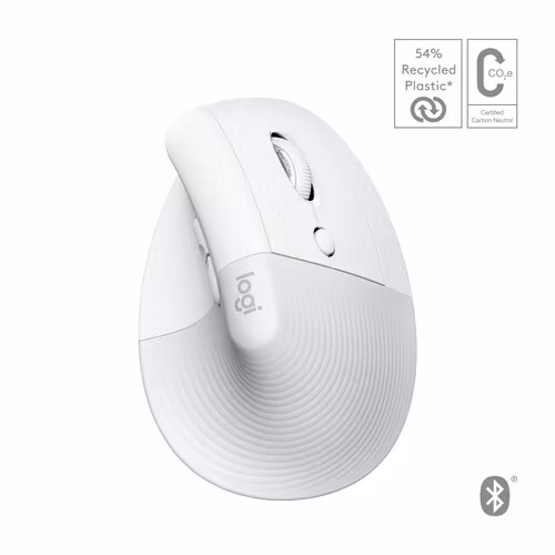 Logitech Lift for Mac Vertikal Ergonomisk mus benvit
