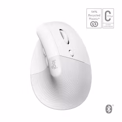 Logitech Lift for Mac Vertikal Ergonomisk mus benvit