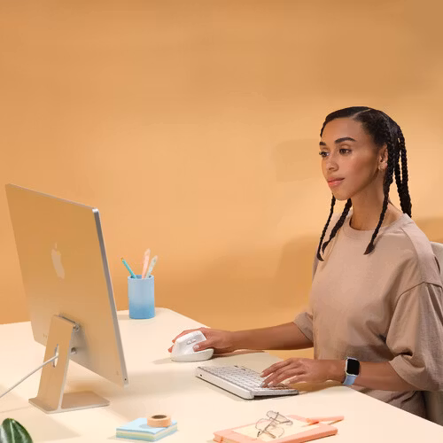Logitech Lift for Mac Vertikal Ergonomisk mus benvit