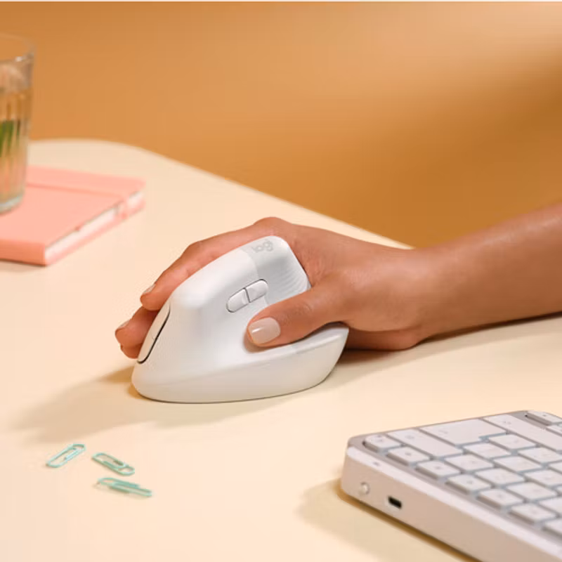 Logitech Lift for Mac Vertikal Ergonomisk mus benvit