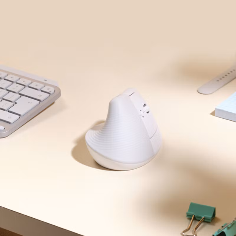 Logitech Lift for Mac Vertikal Ergonomisk mus benvit