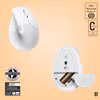 Logitech Lift for Mac Vertikal Ergonomisk mus benvit
