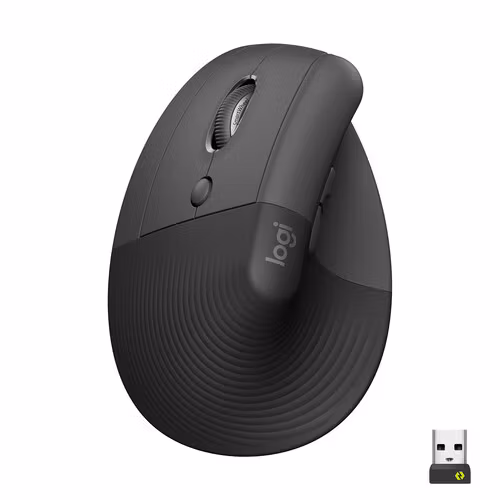 Logitech Lift Left Vertical trådlös mus Grafit