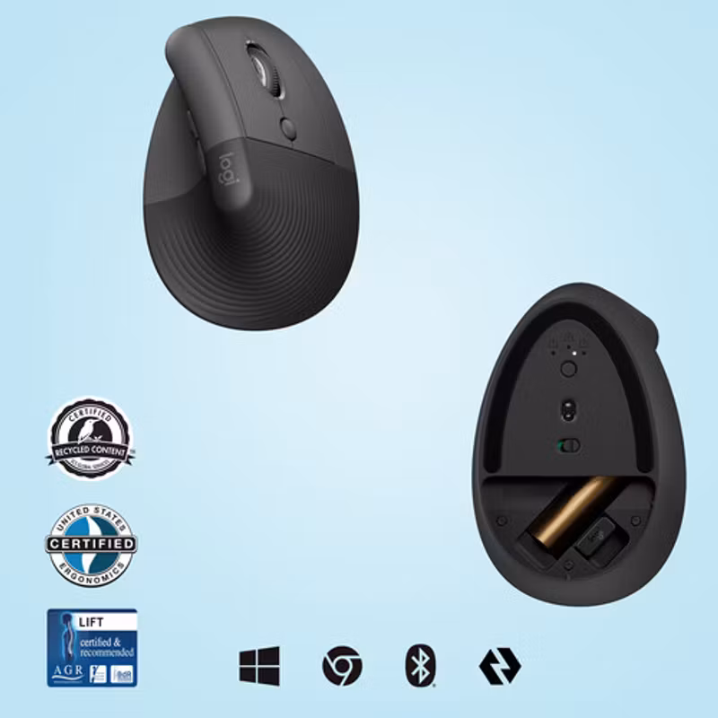 Logitech Lift mus (grafit/svart, högerhänt, Logi Bolt, Bluetooth, Windows/macOS/iPadOS)