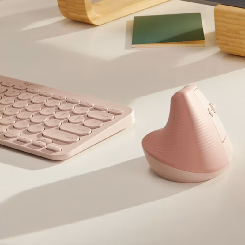Logitech Lift Vertical Ergonomic Mus Rosa