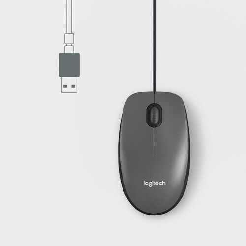 Logitech M100 Trådbunden Mus Svart