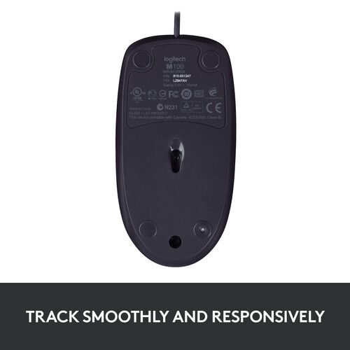 Logitech M100 Trådbunden Mus Svart