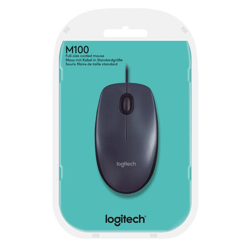 Logitech M100 Trådbunden Mus Svart