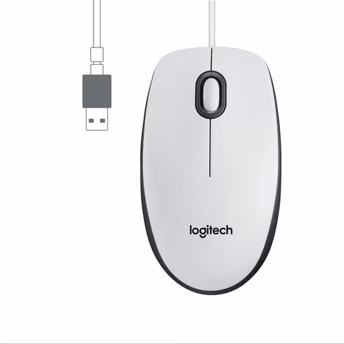 Logitech M100 Trådbunden Mus Vit