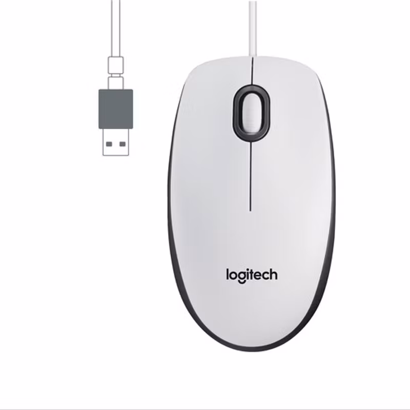 Logitech M100 Trådbunden Mus Vit