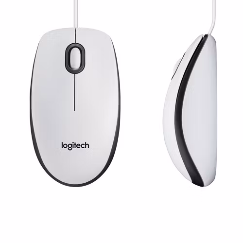 Logitech M100 Trådbunden Mus Vit