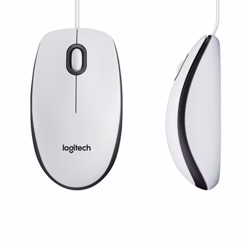 Logitech M100 Trådbunden Mus Vit