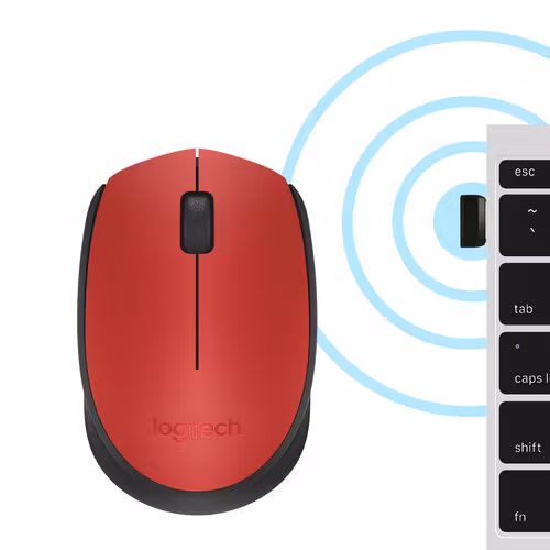 Logitech M171 Trådlös Mus Svart och Röd