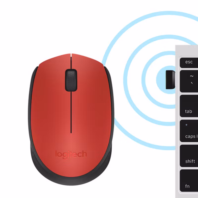 Logitech M171 Trådlös Mus Röd & Svart