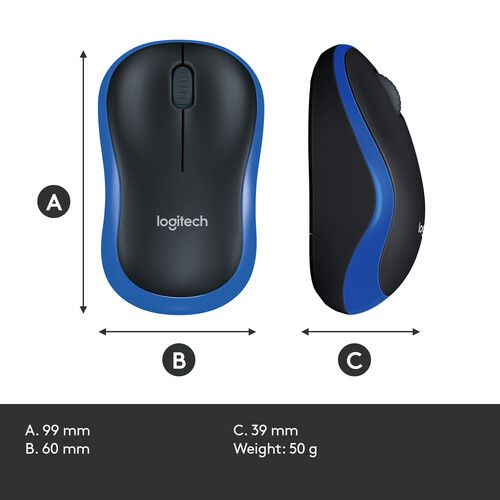 Logitech Trådlös Mus M185 Blå