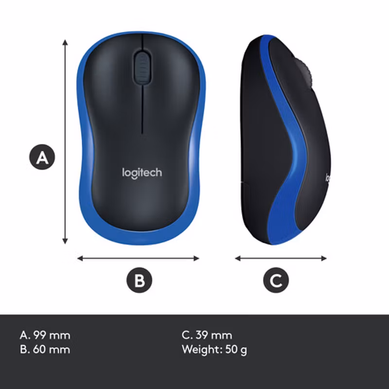 Logitech WL-mus M185 blå