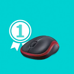 Logitech M185 Trådlös Mus Röd